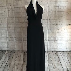 Plunging backless dress